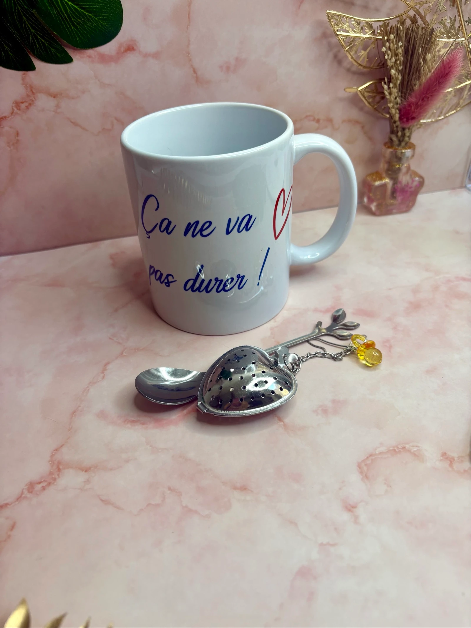 Pregnancy mug message set with spoon and tea ball – photo 4
